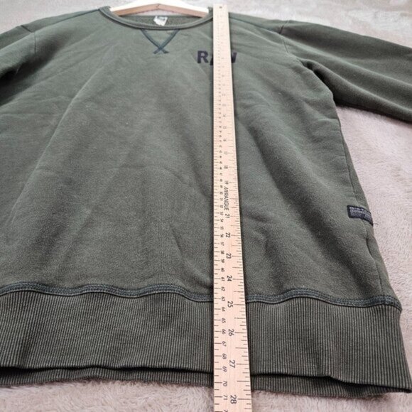G-Star Raw Sweatshirt Spell Out Logo Green Pullover Long Sleeve Men's Size M - Picture 5 of 11